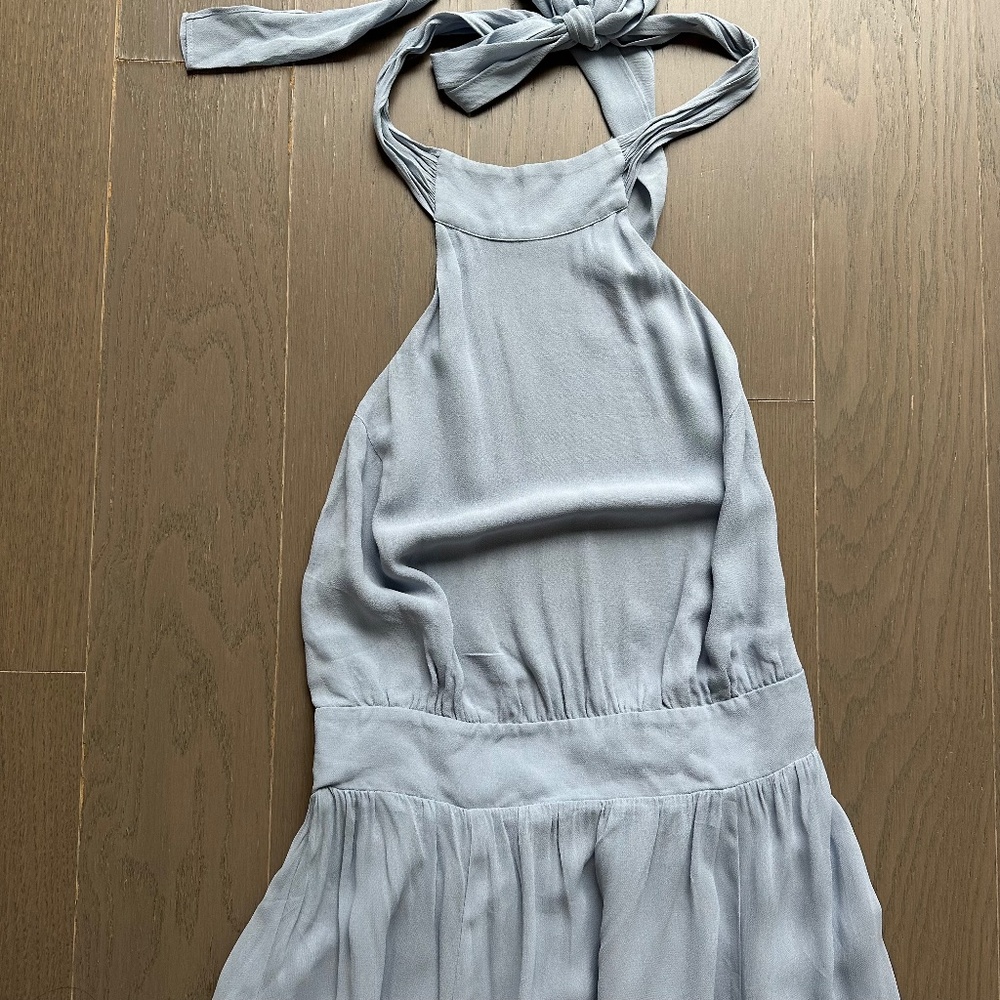NWT Reformation Andee Dress mineral blue size 8 gown maxi halter new with tags - Picture 4 of 8